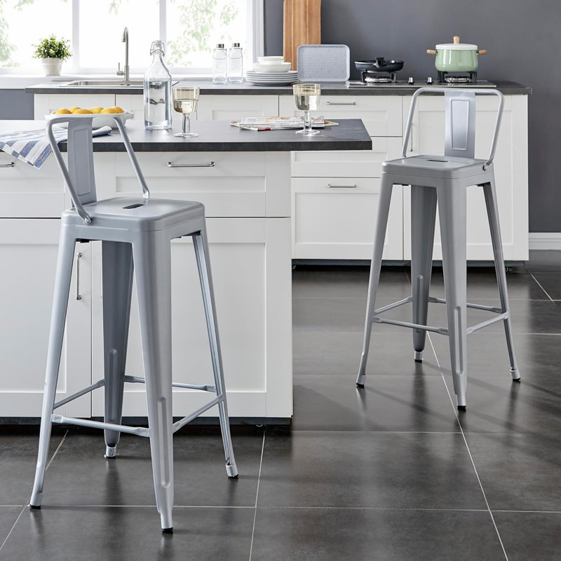 Tabourets de bar modernes et modernes, Gris