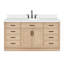 Meuble-lavabo simple en bois massif 66 po avec plateau en quartz blanc Thornaby-1160528167-1146177494
