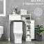Armoire de rangement pour salle de bain au-dessus de la toilette, autoportante blanche avec tablettes réglables, permettant d'économiser de l'espace pour le papier et les serviettes de toilette
