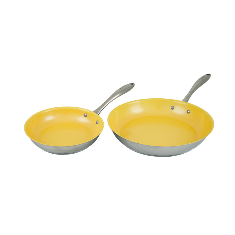 Ensemble de poêle à frire antiadhésive en acier inoxydable 2 pièces Tuxton Home Concentrix, Safran