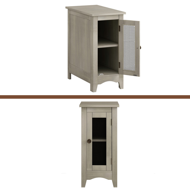 Table d'appoint rectangulaire 11,75 po L 21,75 po L 24,25 po H, Gris
