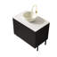 Meuble-lavabo de salle de bain 24 po avec lavabo, meuble-lavabo de salle de bain autoportant avec cuve en céramique avec motif de pierre et comptoir en bois fritté blanc Carrara-126233167-126233164
