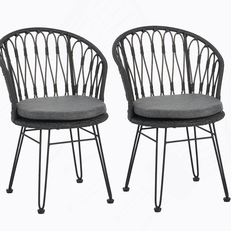 CHAISE, 2PCS avec 2 coussins, gris