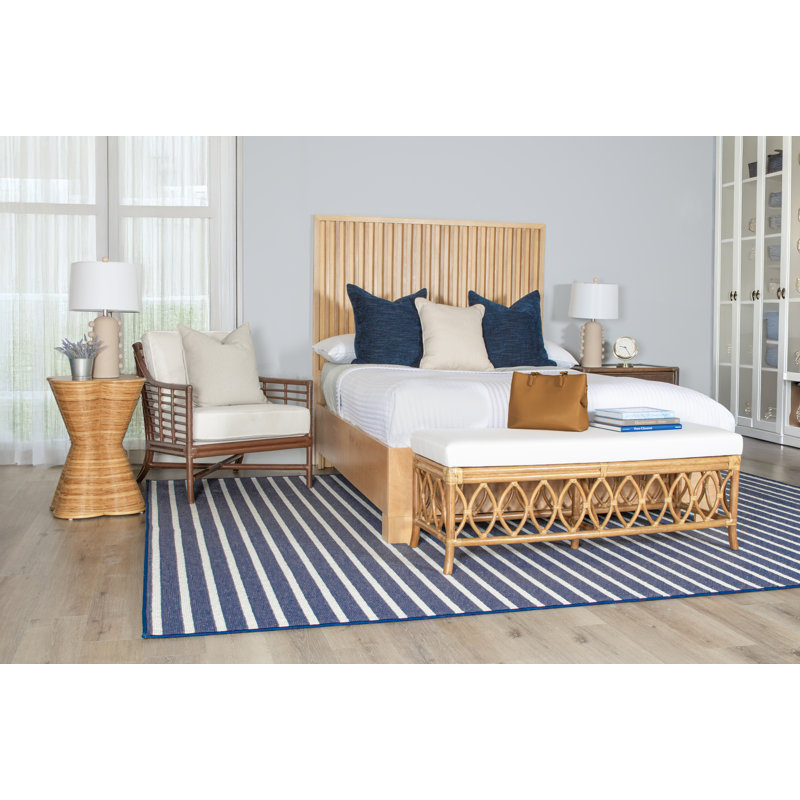 Lillian Upholstered Bench, Citrus Orange