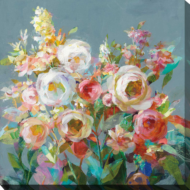 Joy of the Garden Square I - Peinture, H 36 po x l 36 po x P 1,5 po, Toile tendue
