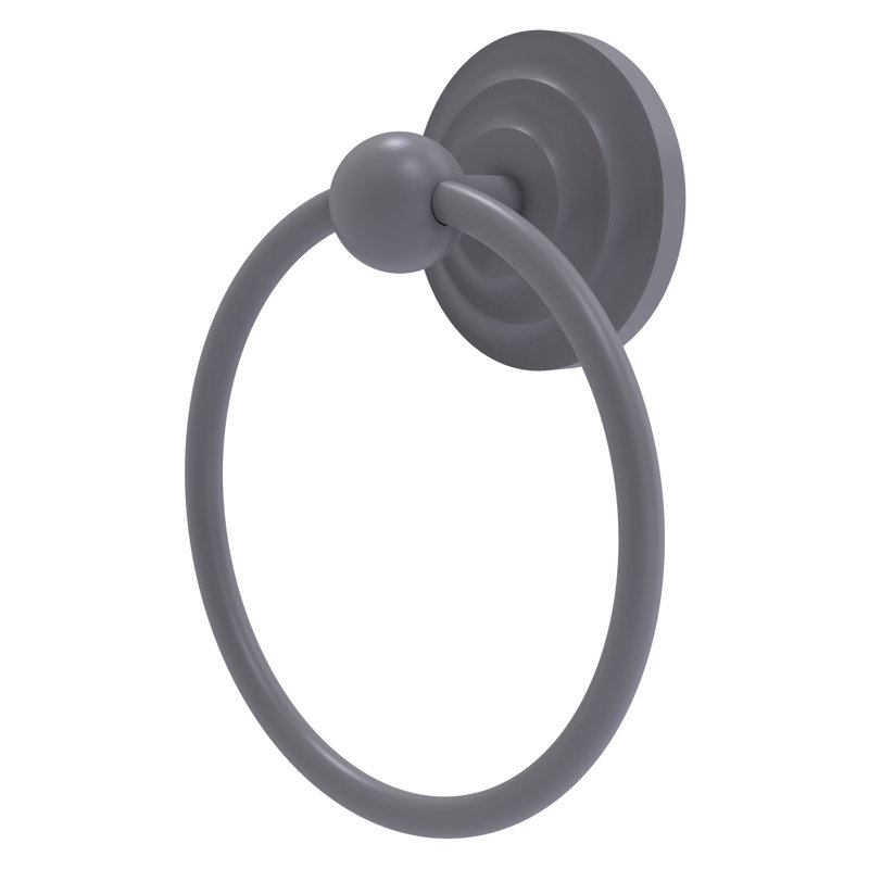 Anneau porte-serviette mural simple leamore, Gris mat