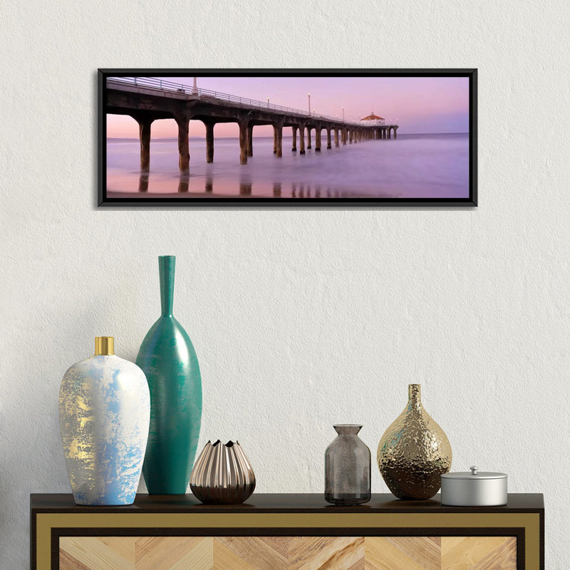 « manhattan beach pilier, manhattan beach, california », reproduction de photo sur toile, H 12 po x l 36 po x P 1,5 po