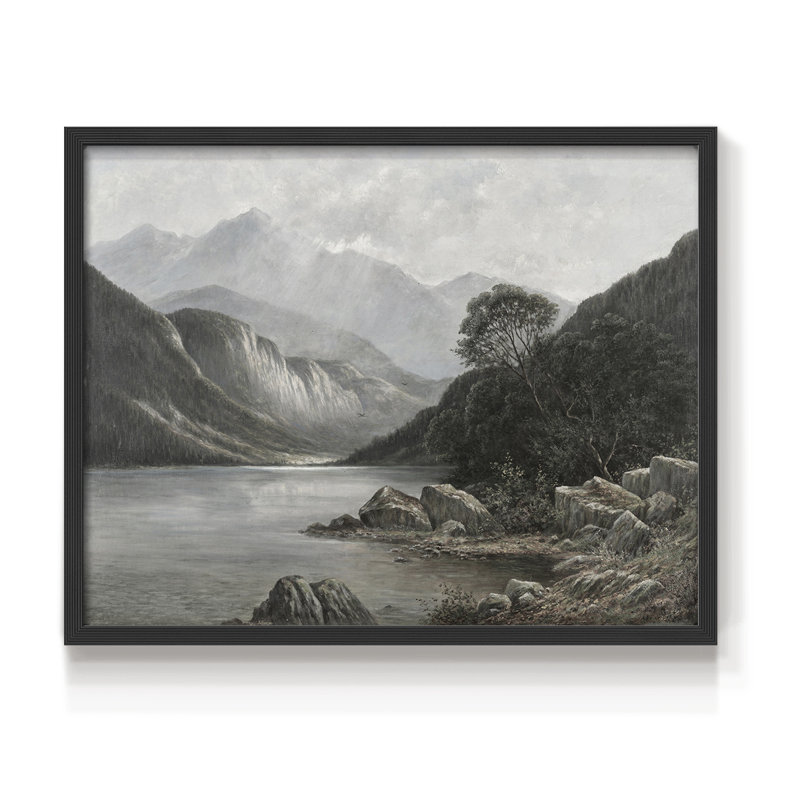Paysages rétro-CECCXXI-impression encadrée - réversible, H 8 po x l 10 po, Noir