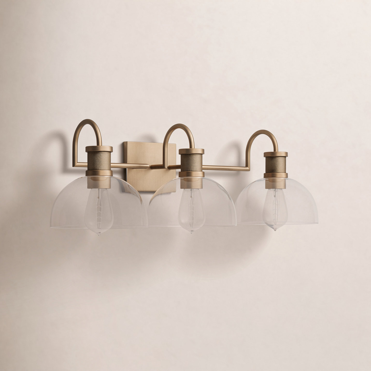 Rochelle Dimmable Brass Vanity Light, 3