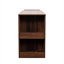 Bureau d'ordinateur en coin en L avec tiroirs et tablettes, brun riche, 35,91 W