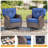 Fiorillo 4-Person Swivel Wicker Rattan Seating Group With Cushions And Square Fire Pit Table-1818847079