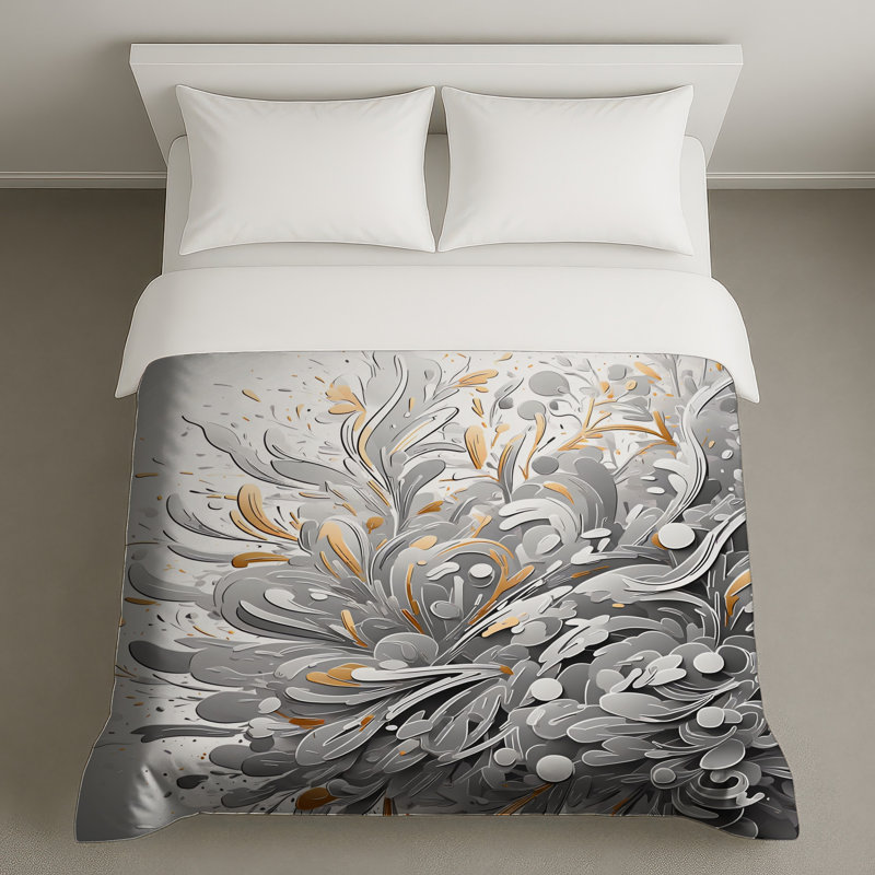 Housses de couette argent et or, Grand lit