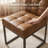 Coffee Faux Leather Dining Chairs, Mid-Century Modern Dining Room Chairs with Armless, Checkered Kitchen Chair with Metal Legs-1134955013-1133027175