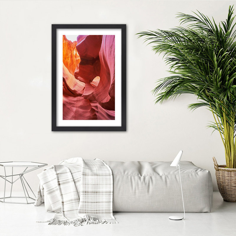 Canyon - Single Picture Frame Print, 60 cm H x 40 cm W, Black