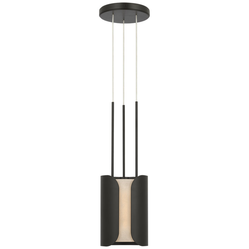 Anne-Marie Barton Armise Pendant with Nova Frost, 242" H x 7.5" W, Matte Carbon, White