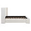 Élégant lit tapissier en tissu blanc avec tête de lit haute, blanc, très grand