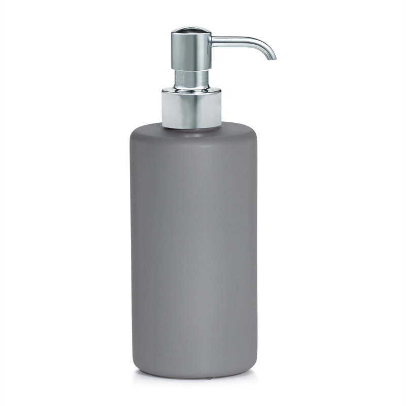 Domus Smoke Matte Soap / Lotion Dispenser, Polished Chrome