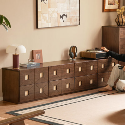 Meuble télé en bois avec rangement multi-tiroirs