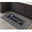 Tapis de cuisine 28 po x 17 po - noir, blanc, moderne, antidérapant et à faible épaisseur-921078799