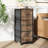 15 Inch Embossed Metal Framed Wooden File Cabinet With 3 Tall Drawers And Wheels