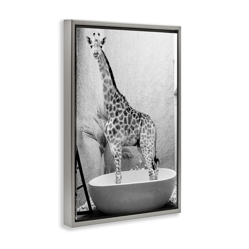 Cadre flottant haut Safari Safari, H 25 po x l 17 po, Cadre flottant gris lustré