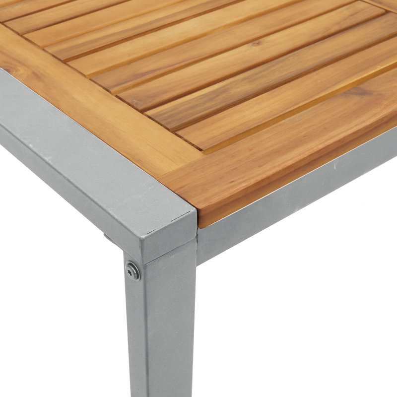 4 - Person Solid Wood Patio Dining Set Rectangular Table, 75cm H x 140cm W x 80cm D