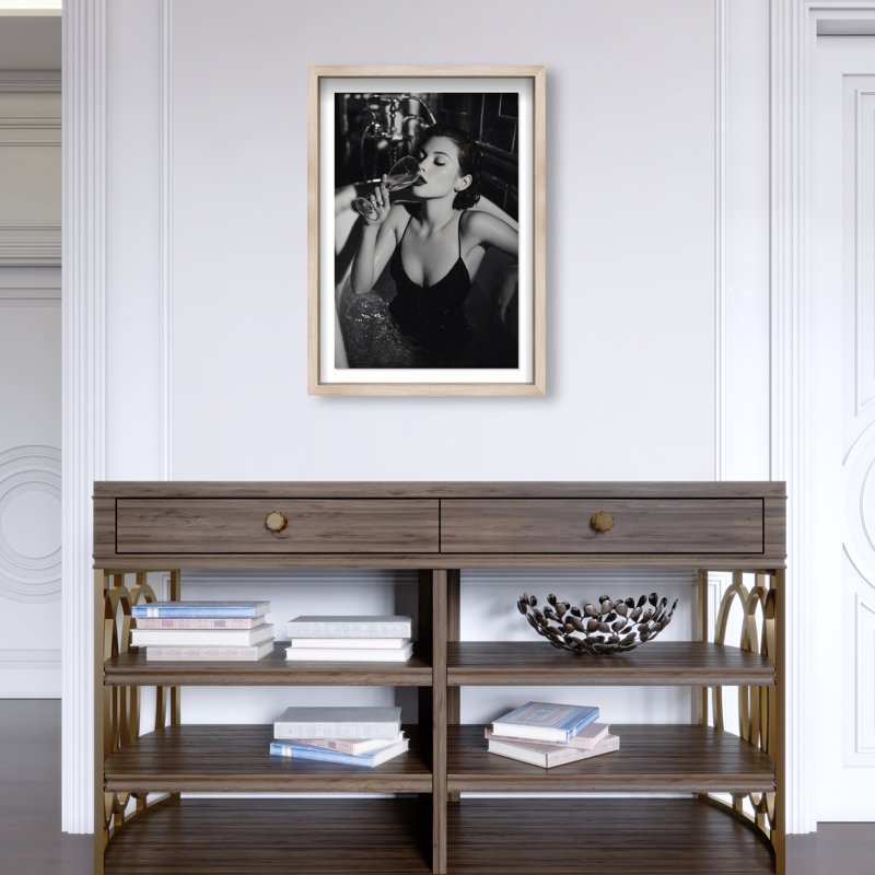Darkened Glow Print by Oliver Gal, 55.5"H x 37.5"W, Natural Oak Shadowbox