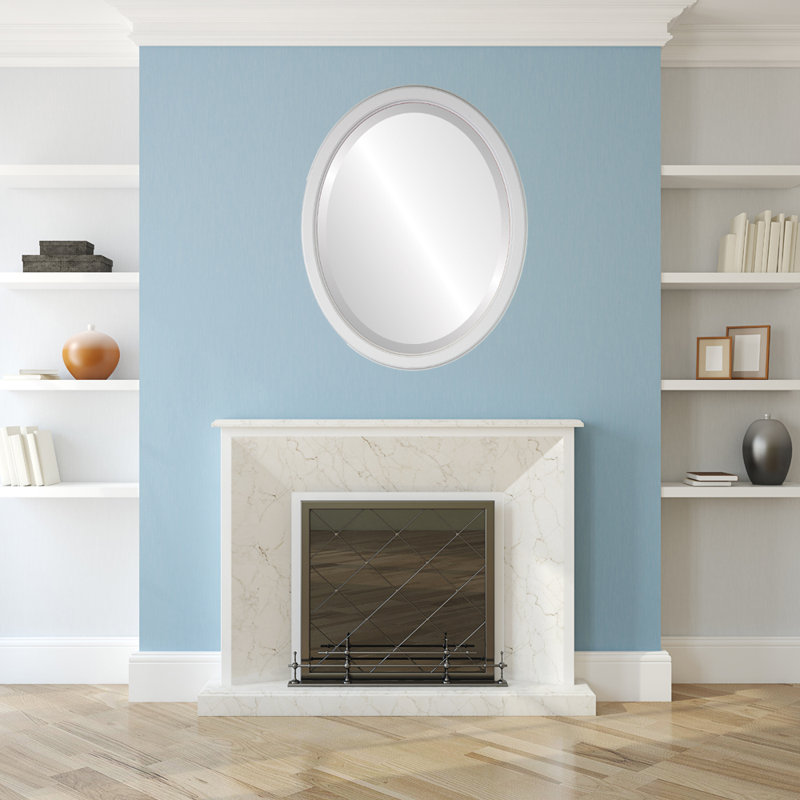 Miroir de salle de bain Midville, H 17 po x l 13 po, Lin blanc