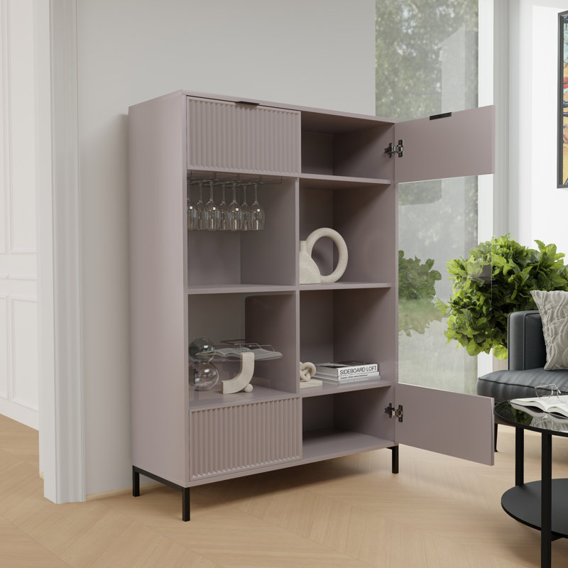 Belmin Display Cabinet, Beige Cashmere