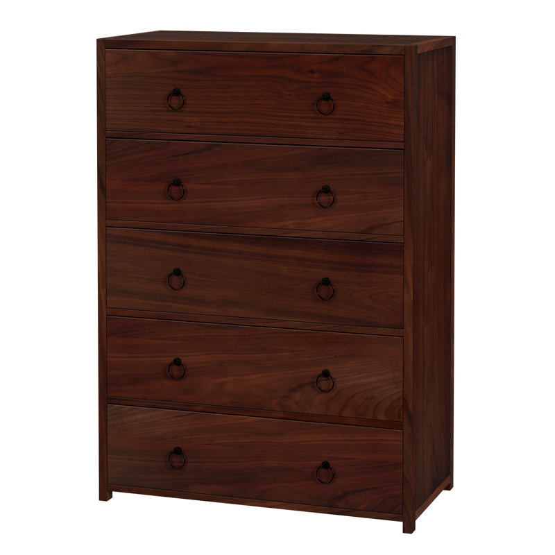 Commode 5 tiroirs Elin, Brun