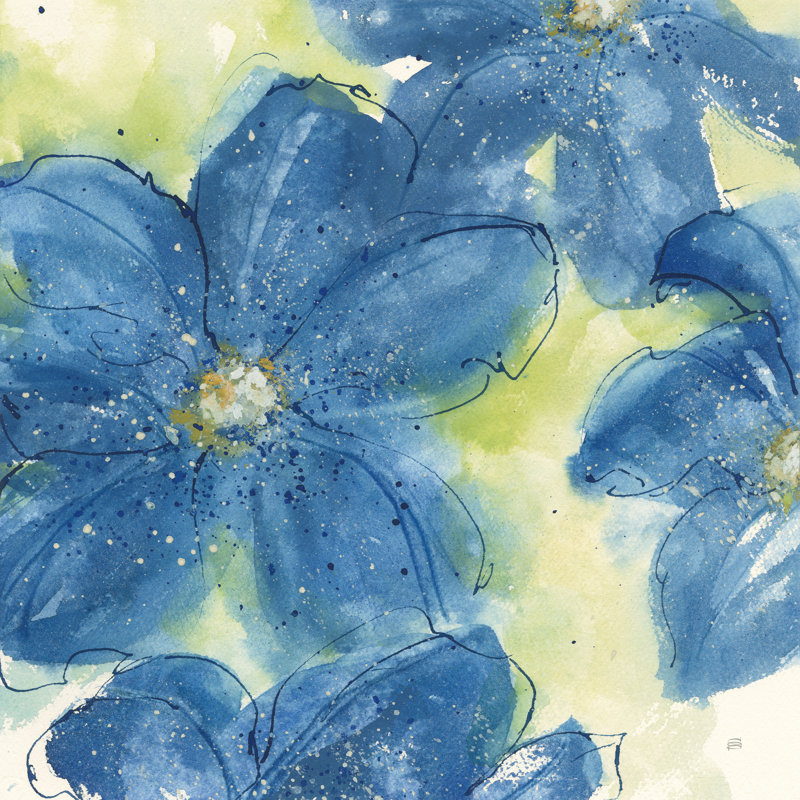 «Starlight Clematis II» par Chris Paschke - reproduction d'art sur toile tendue, H 30 po x l 30 po, Non, Toile tendue