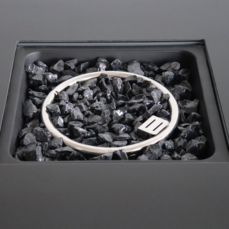 Élégante table de foyer d'extérieur avec couvercle - conception à double combustible de 50 000 BTU