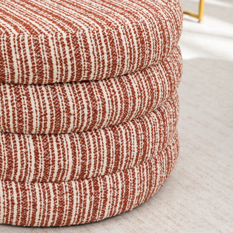 Chaise d'appoint rembourrée avec rangement, Orange