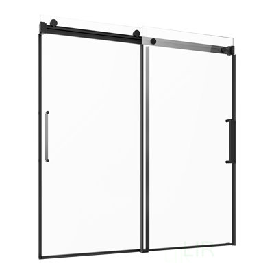 Frameless Sliding Bathtub Door 56-60 In. W X 60 In. H, Shatterproof Tempered Glass With Water-Repellent Coating, Shower Door