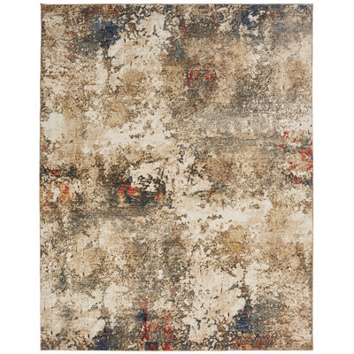 Desert Abstract Area Rug in Ivory
