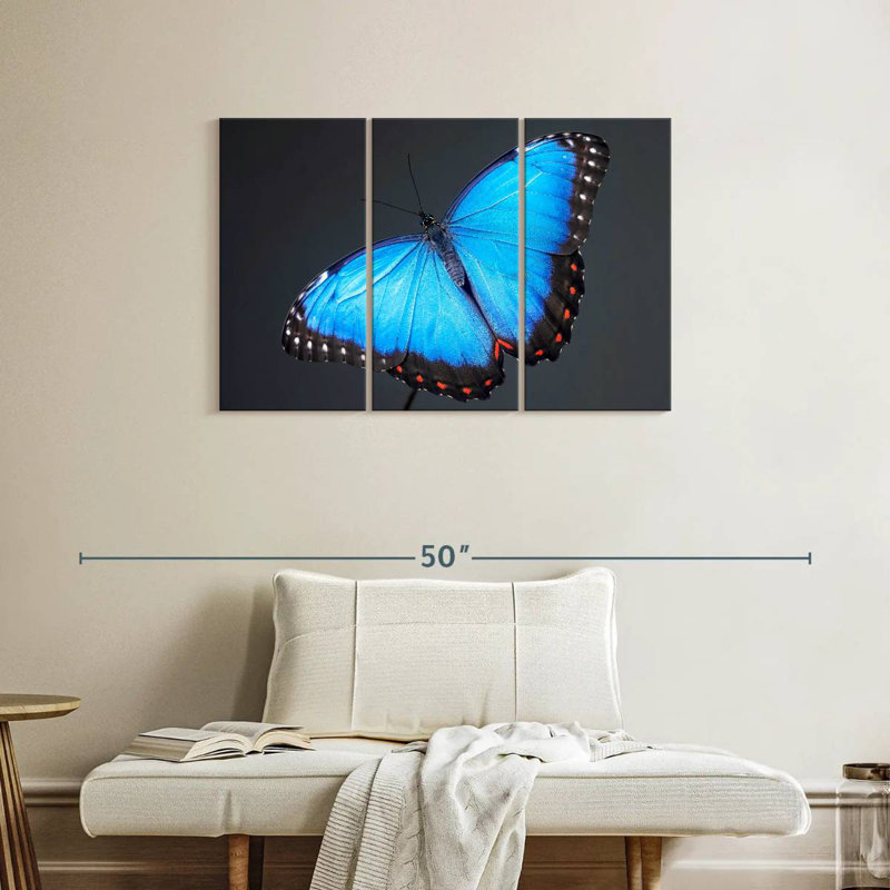 Morpho Blue Butterfly, 24" H x 38" W