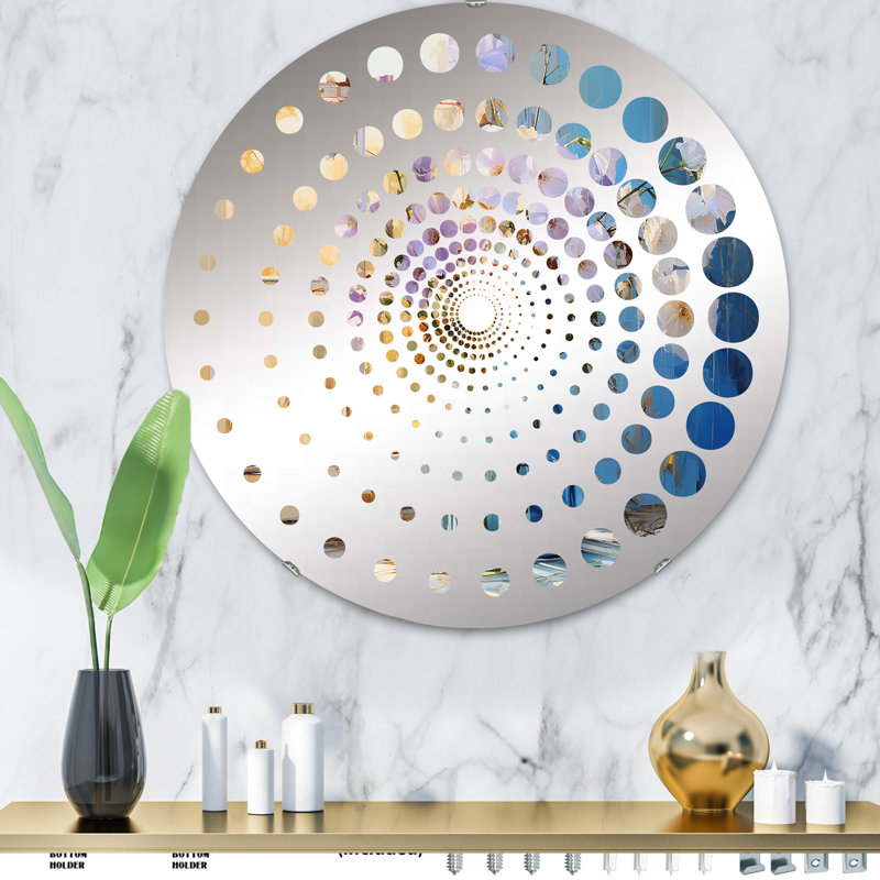 Morning Glory Farmhouse Vase - Miroir décoratif à spirales - MIR116289-Rond, 31,4 po x 31,4 po