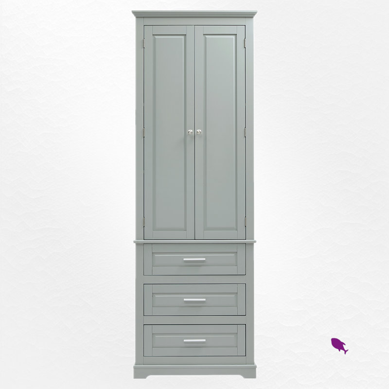 Barnetta 24.2 " Wide 3 - Drawer 2 - Shelf Storage Cabinet with, Gray