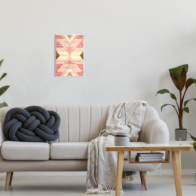 «Desert Sunset Pink Shapes», estampe numérique par Erica Billups, H 15 po x l 10 po x P 0,5 po, Bois