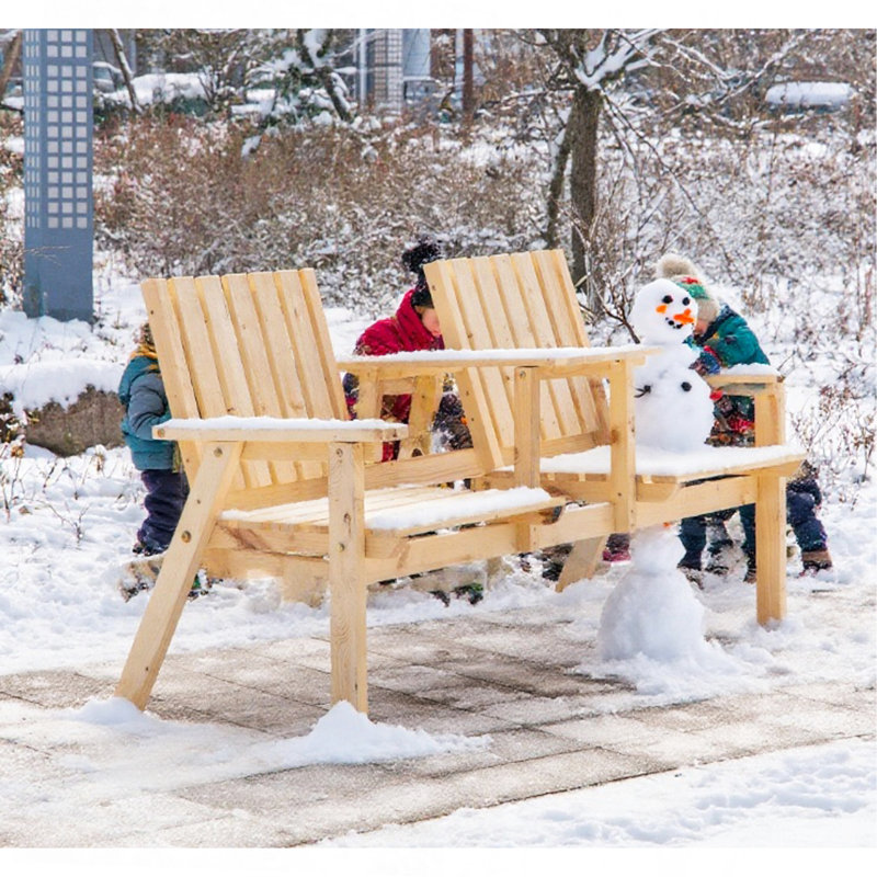 Banc avec ensemble de table Banc de patio, banc de jardin avec table du milieu et trou pour parasol
