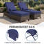 Coussin de siège / dossier de chaise longue l 21 po x P 72 po x H 6 po avec coussin et poche-360020859-360020862