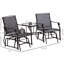 Fauteuils coulissants de véranda avec rembourrage supplémentaire - tissu respirant et table basse gris