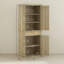 Armoire garde-manger haute de 72 po avec panneau en rotin HOMcom