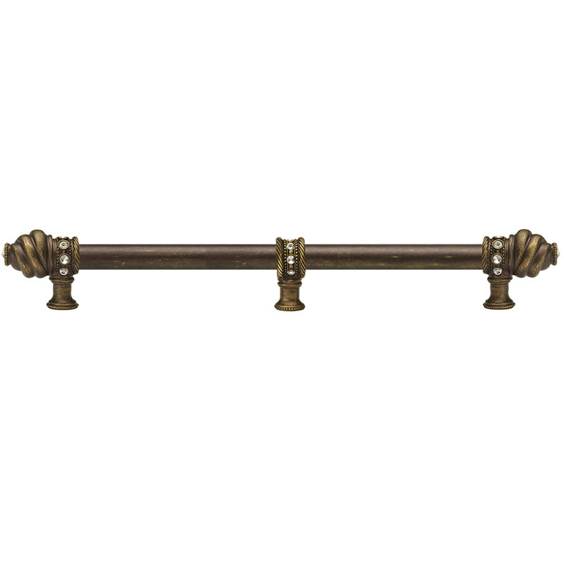 Caché 18 inches c.c. with 5/8 smooth center long pull with 23 rivoli Swarovski Clear Crystals with center brace in Platinum