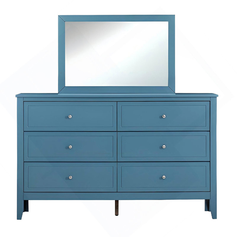 Commode 6 tiroirs Woonden, Teal