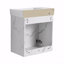 Meuble-lavabo mural 20 po avec lavabo en céramique, armoire de rangement avec portes