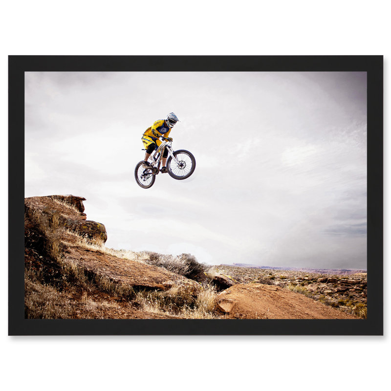 Sport Mountain Bike Jump Sky Big Air Off Road - Single Picture Frame Print