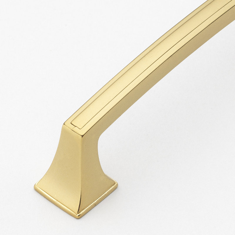 Centre to Centre Deco Cabinet Base Pull, Brass Gold, 3.75"