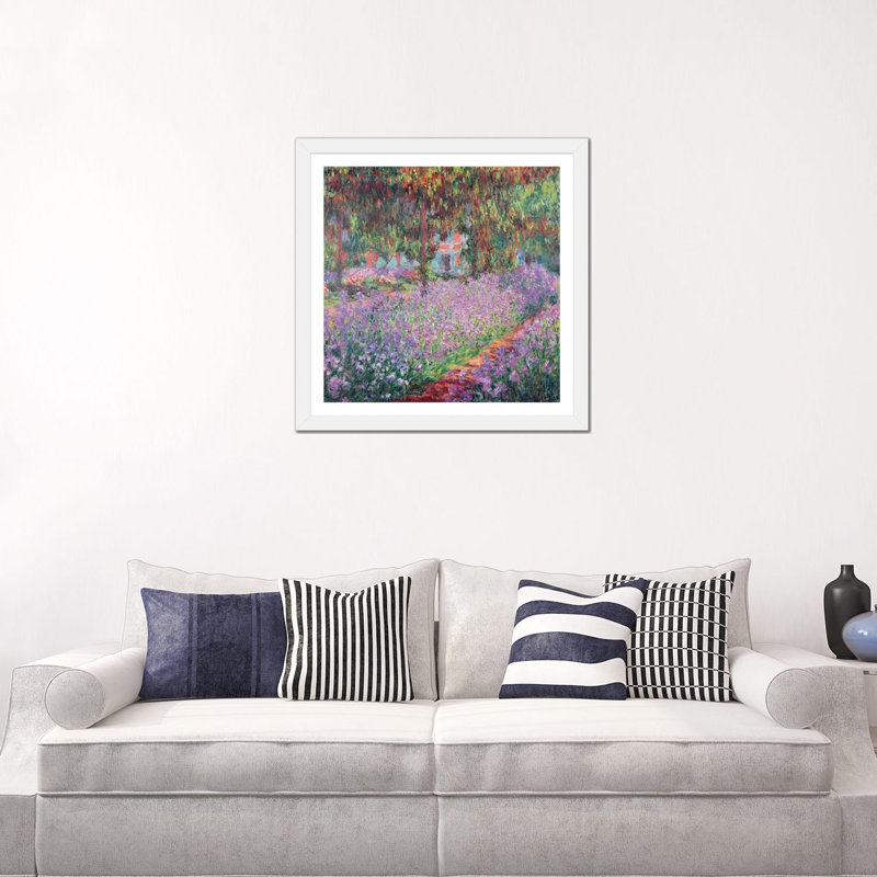 "Le jardin de l’artiste à Giverny" par Claude Monet 1900, reproduction d’art, H 24 po x l 24 po x p 1 po, Blanc