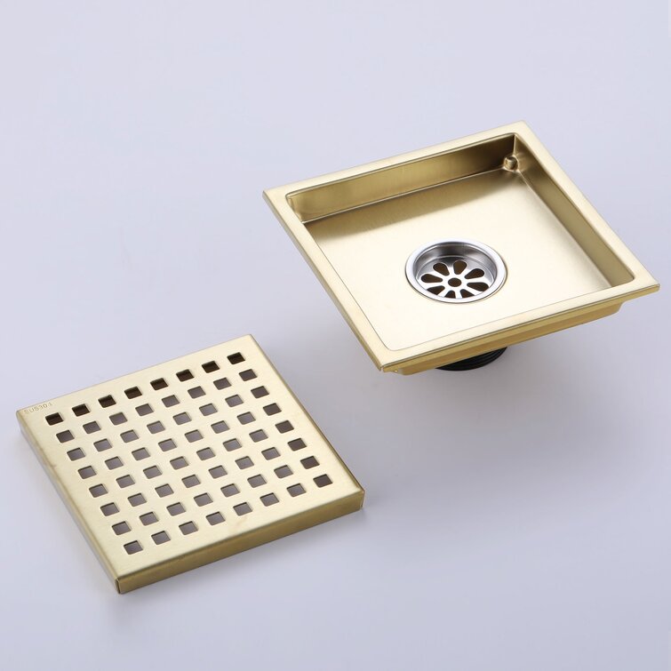 Designer Collection DC100G Square Grid Shower Drain Finish: Brushed Gold